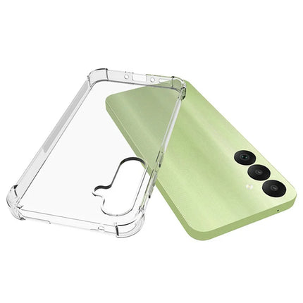 WANLONFENG WL Series for Samsung Galaxy A35 5G Case 2.0mm Clear TPU Cover with Tempered Glass Film (Big Lens Hole)