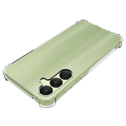 WANLONFENG WL Series for Samsung Galaxy A35 5G Case 2.0mm Clear TPU Cover with Tempered Glass Film (Big Lens Hole)