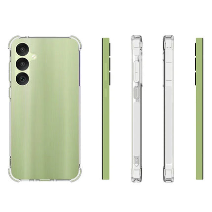 WANLONFENG WL Series for Samsung Galaxy A35 5G Case 2.0mm Clear TPU Cover with Tempered Glass Film (Big Lens Hole)