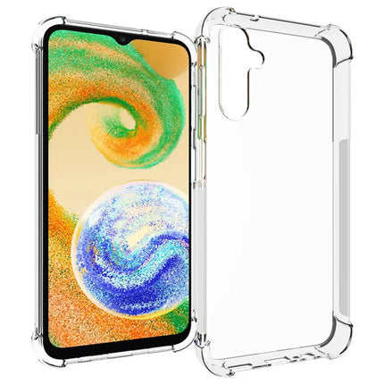WANLONFENG WL Series for Samsung Galaxy A14 4G / 5G Case 2.0mm Clear TPU Cover with Tempered Glass Film (Big Lens Hole)