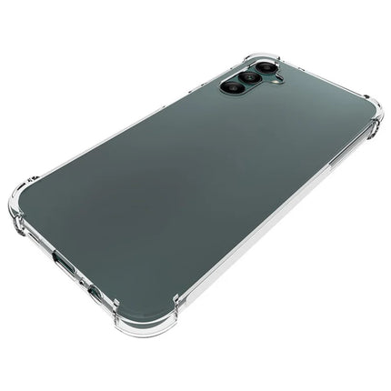 WANLONFENG WL Series for Samsung Galaxy A14 4G / 5G Case 2.0mm Clear TPU Cover with Tempered Glass Film (Big Lens Hole)