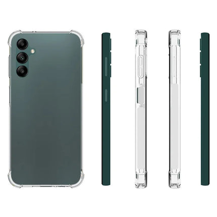 WANLONFENG WL Series for Samsung Galaxy A14 4G / 5G Case 2.0mm Clear TPU Cover with Tempered Glass Film (Big Lens Hole)