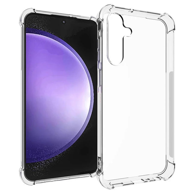 WANLONFENG WL Series for Samsung Galaxy A25 5G (Global) (161.0 x 76.5 x 8.3mm) Case 2.0mm Clear TPU Cover with Tempered Glass Film (Big Lens Hole)