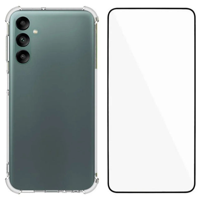 WANLONFENG WL Series for Samsung Galaxy A24 5G / A24 4G (162.1 x 77.6 x 8.3mm) Case 2.0mm Clear TPU Cover with Tempered Glass Film (Big Lens Hole)