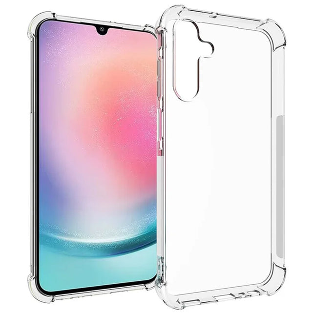 WANLONFENG WL Series for Samsung Galaxy A15 4G / 5G Case 2.0mm Clear TPU Cover with Tempered Glass Film (Big Lens Hole)