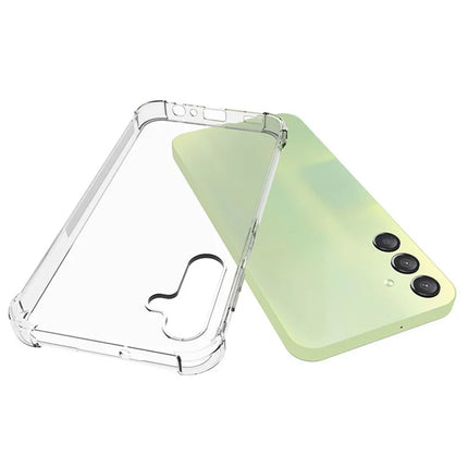 WANLONFENG WL Series for Samsung Galaxy A15 4G / 5G Case 2.0mm Clear TPU Cover with Tempered Glass Film (Big Lens Hole)