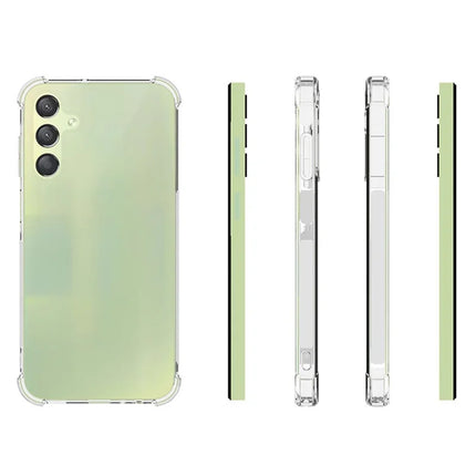 WANLONFENG WL Series for Samsung Galaxy A15 4G / 5G Case 2.0mm Clear TPU Cover with Tempered Glass Film (Big Lens Hole)