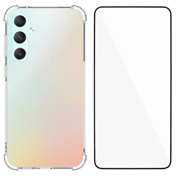 ShopCaseCart Shockproof Case Samsung Galaxy S23 FE Protective cover 2.0mm Clear TPU Guard with Tempered Glass Film (Big Lens Hole)