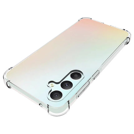 WANLONFENG WL Series for Samsung Galaxy S23 FE Case 2.0mm Clear TPU Cover with Tempered Glass Film (Big Lens Hole)