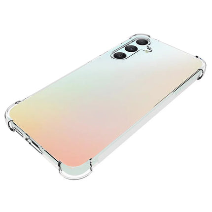 WANLONFENG WL Series for Samsung Galaxy S23 FE Case 2.0mm Clear TPU Cover with Tempered Glass Film (Big Lens Hole)