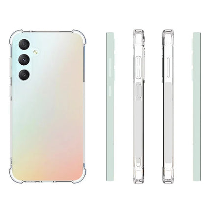 WANLONFENG WL Series for Samsung Galaxy S23 FE Case 2.0mm Clear TPU Cover with Tempered Glass Film (Big Lens Hole)