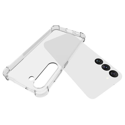 WANLONFENG WL Series for Samsung Galaxy S23 Clear TPU Cover with Tempered Glass Film (Big Lens Hole)