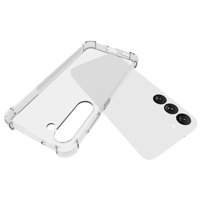 WANLONFENG WL Series for Samsung Galaxy S23 Clear TPU Cover with Tempered Glass Film (Big Lens Hole)