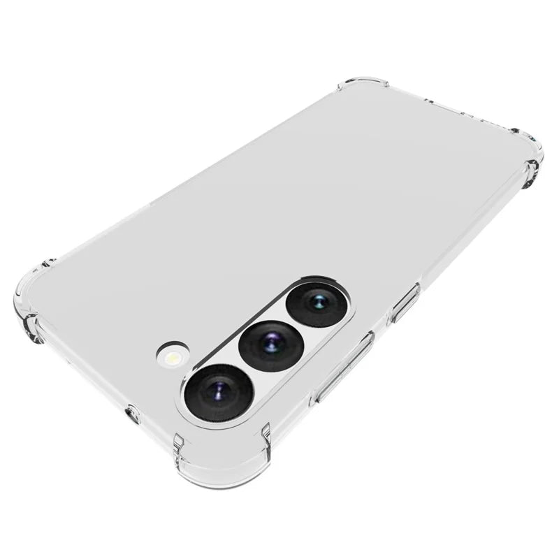 ShopCaseCart Shockproof Case Samsung Galaxy S23 Clear TPU Guard with Tempered Glass Film (Big Lens Hole)