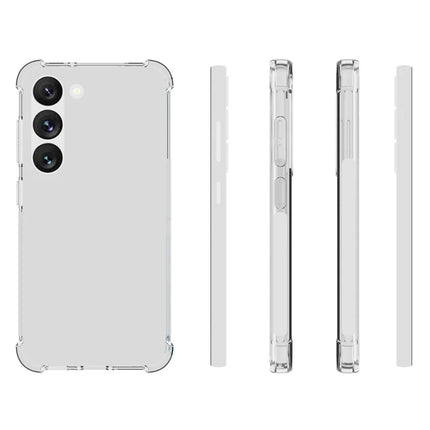 WANLONFENG WL Series for Samsung Galaxy S23 Clear TPU Cover with Tempered Glass Film (Big Lens Hole)