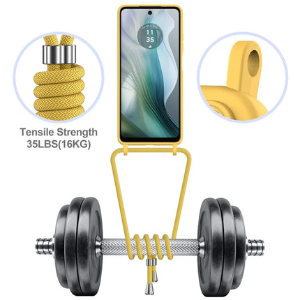 Phone Case For Motorola Moto G24 4G  /  G04s 4G  /  G04 4G  /  E14 4G Liquid Silicone Card Holder Back Cover with Lanyard