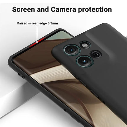 For Motorola Moto G75 5G Case Liquid Silicone Anti-Scratch Phone Cover with Hand Strap