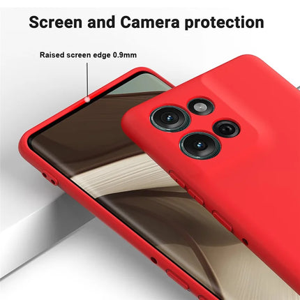For Motorola Moto G75 5G Case Liquid Silicone Anti-Scratch Phone Cover with Hand Strap