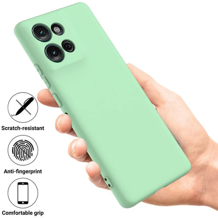 For Motorola Moto G75 5G Case Liquid Silicone Anti-Scratch Phone Cover with Hand Strap