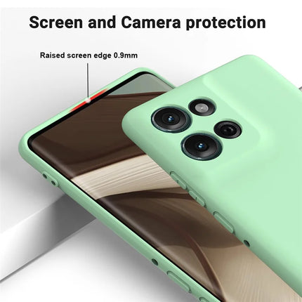 For Motorola Moto G75 5G Case Liquid Silicone Anti-Scratch Phone Cover with Hand Strap