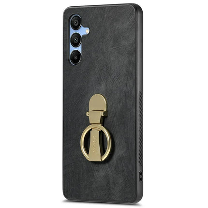 CASENEO D22 For Samsung Galaxy A16 4G / 5G Case Folding Kickstand Retro Leather Back Phone Cover - Black