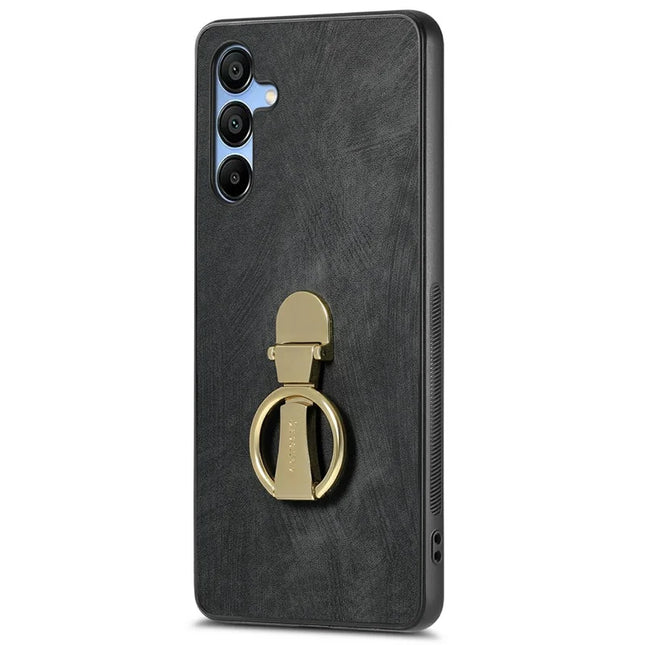 CASENEO D22 For Samsung Galaxy A16 4G / 5G Case Folding Kickstand Retro Leather Back Phone Cover - Black