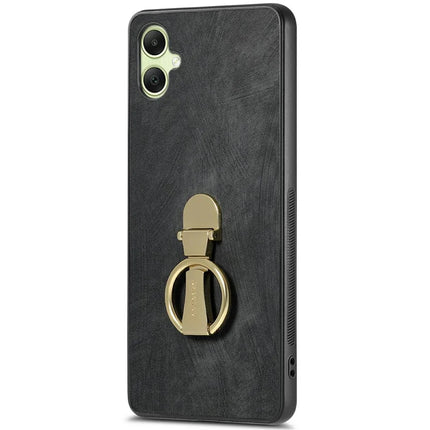 CASENEO D22 For Samsung Galaxy A06 Case Folding Kickstand Retro Leather Back Phone Cover - Black
