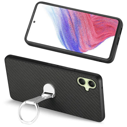 CASENEO C1-19 For Samsung Galaxy A06 Case Folding Kickstand Leather Back Cover Carbon Fiber Texture