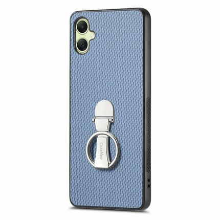 CASENEO C1-19 For Samsung Galaxy A06 Case Folding Kickstand Leather Back Cover Carbon Fiber Texture - Blue