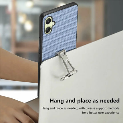 CASENEO C1-19 For Samsung Galaxy A06 Case Folding Kickstand Leather Back Cover Carbon Fiber Texture