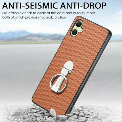 CASENEO C1-19 For Samsung Galaxy A06 Case Folding Kickstand Leather Back Cover Carbon Fiber Texture
