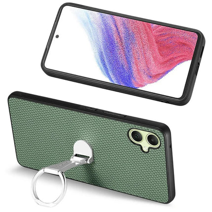 CASENEO C1-19 For Samsung Galaxy A06 Case Folding Kickstand Leather Back Cover Carbon Fiber Texture