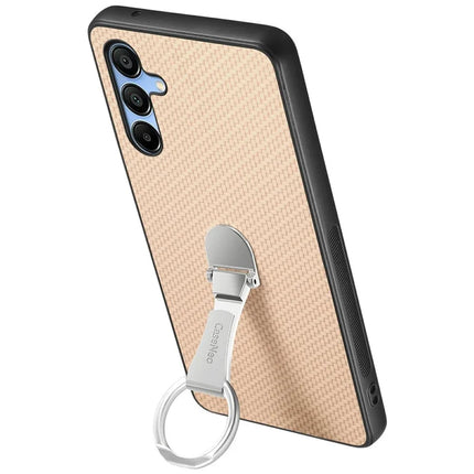 CASENEO C1-19 For Samsung Galaxy A16 4G / 5G Case Folding Kickstand Leather Back Cover Carbon Fiber Texture
