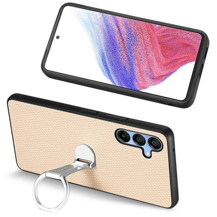 CASENEO C1-19 For Samsung Galaxy A16 4G / 5G Case Folding Kickstand Leather Back Cover Carbon Fiber Texture