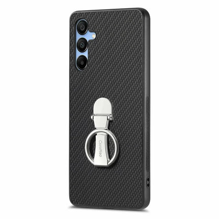 CASENEO C1-19 For Samsung Galaxy A16 4G / 5G Case Folding Kickstand Leather Back Cover Carbon Fiber Texture - Black