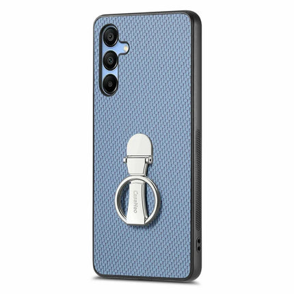 CASENEO C1-19 For Samsung Galaxy A16 4G / 5G Case Folding Kickstand Leather Back Cover Carbon Fiber Texture - Blue