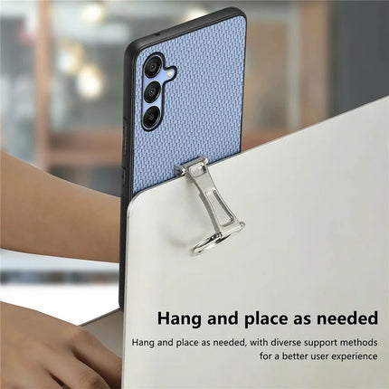 CASENEO C1-19 For Samsung Galaxy A16 4G / 5G Case Folding Kickstand Leather Back Cover Carbon Fiber Texture