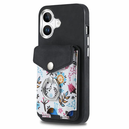 For iPhone 16 Plus Case Compatible with MagSafe Card Bag Leather+TPU Phone Cover