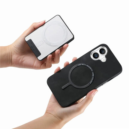 For iPhone 16 Plus Case Compatible with MagSafe Card Bag Leather+TPU Phone Cover