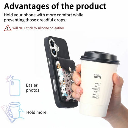 For iPhone 16 Plus Case Compatible with MagSafe Card Bag Leather+TPU Phone Cover