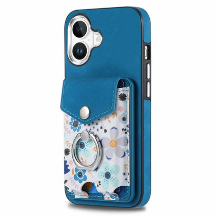 For iPhone 16 Plus Case Compatible with MagSafe Card Bag Leather+TPU Phone Cover