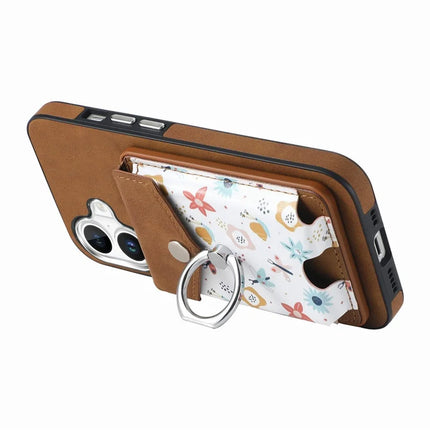 For iPhone 16 Plus Case Compatible with MagSafe Card Bag Leather+TPU Phone Cover