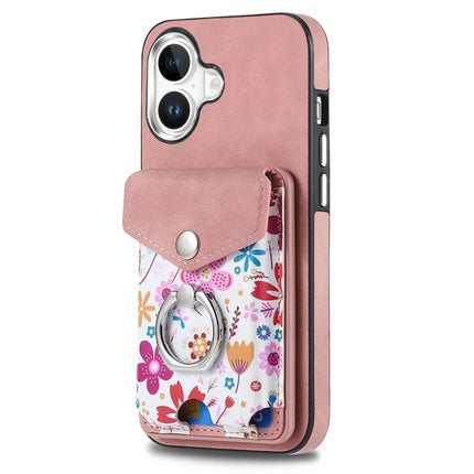 For iPhone 16 Plus Case Compatible with MagSafe Card Bag Leather+TPU Phone Cover