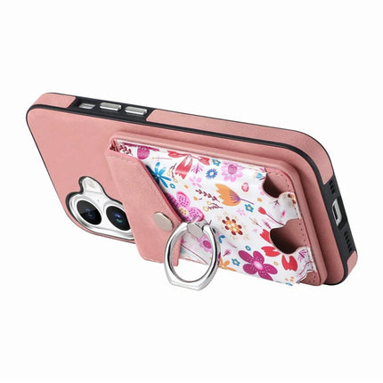 For iPhone 16 Plus Case Compatible with MagSafe Card Bag Leather+TPU Phone Cover