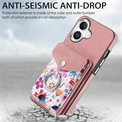 For iPhone 16 Plus Case Compatible with MagSafe Card Bag Leather+TPU Phone Cover