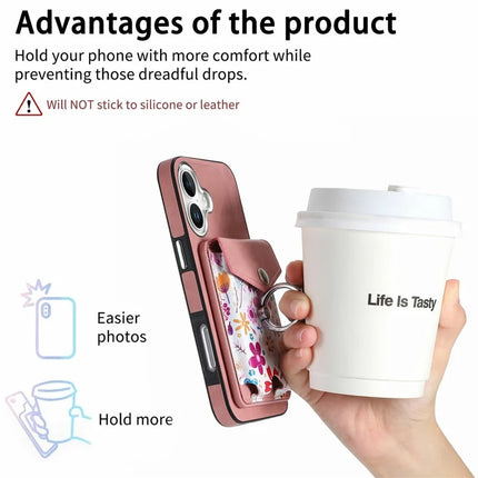 For iPhone 16 Plus Case Compatible with MagSafe Card Bag Leather+TPU Phone Cover