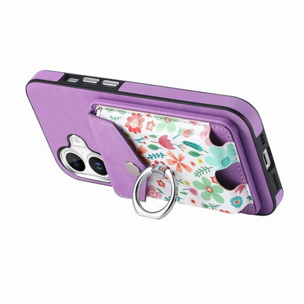 For iPhone 16 Plus Case Compatible with MagSafe Card Bag Leather+TPU Phone Cover