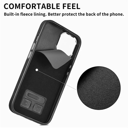 For iPhone 16 Plus Case Ring Kickstand Leather Coated TPU Back Cover with Card Holder