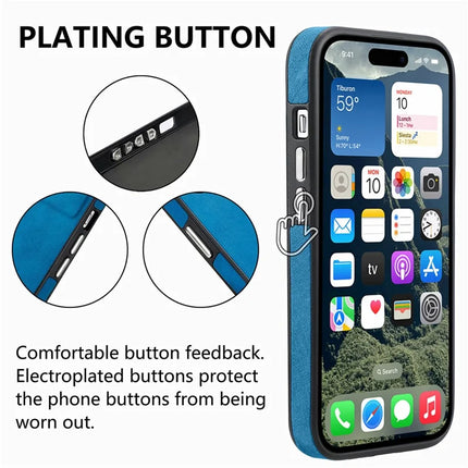 For iPhone 16 Plus Case Ring Kickstand Leather Coated TPU Back Cover with Card Holder