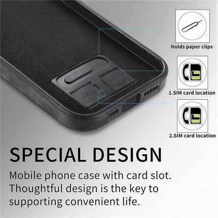 For iPhone 16 Case Ring Kickstand Leather Coated TPU Back Cover with Card Holder